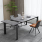 Modern Rectangular Stone Top Dining Table Extendable for Small Spaces in Grey