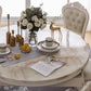 Round Faux Marble 4 Legs Dining Site Table in White with Drop-Leaf Clearhalo 'Dining Tables & Seating' 'Dining Tables' 'dining_table' 'furn' 'furn_dining_table' 'Furniture' 'Kitchen & Dining Furniture' 7807902
