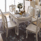 Round Faux Marble 4 Legs Dining Site Table in White with Drop-Leaf Clearhalo 'Dining Tables & Seating' 'Dining Tables' 'dining_table' 'furn' 'furn_dining_table' 'Furniture' 'Kitchen & Dining Furniture' 7807905