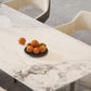 Rectangular Dining Table Grey Stone Table Top Double Pedestal Metal Base Clearhalo 'Dining Tables & Seating' 'Dining Tables' 'dining_table' 'furn' 'furn_dining_table' 'Furniture' 'Kitchen & Dining Furniture' 7807915