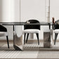 Simplicity Style Rectangle Glass Dining Site Table with 3 Legs Clearhalo 'Dining Tables & Seating' 'Dining Tables' 'dining_table' 'furn' 'furn_dining_table' 'Furniture' 'Kitchen & Dining Furniture' 7807964
