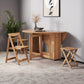 Simplicity Style Round Solid Wood Dining Site Table with Drop-Leaf Clearhalo 'Dining Tables & Seating' 'Dining Tables' 'dining_table' 'furn' 'furn_dining_table' 'Furniture' 'Kitchen & Dining Furniture' 7807973
