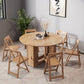 Simplicity Style Round Solid Wood Dining Site Table with Drop-Leaf Clearhalo 'Dining Tables & Seating' 'Dining Tables' 'dining_table' 'furn' 'furn_dining_table' 'Furniture' 'Kitchen & Dining Furniture' 7807974