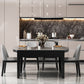 Mesa de comedor redonda moderna de piedra extensible para espacios pequeños en gris