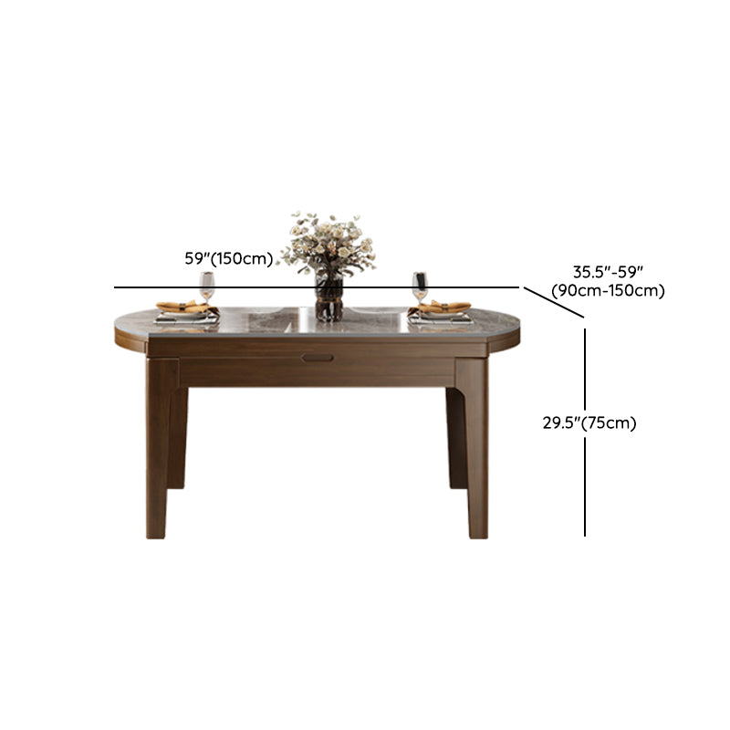 Mesa de comedor redonda moderna de piedra extensible para espacios pequeños en gris