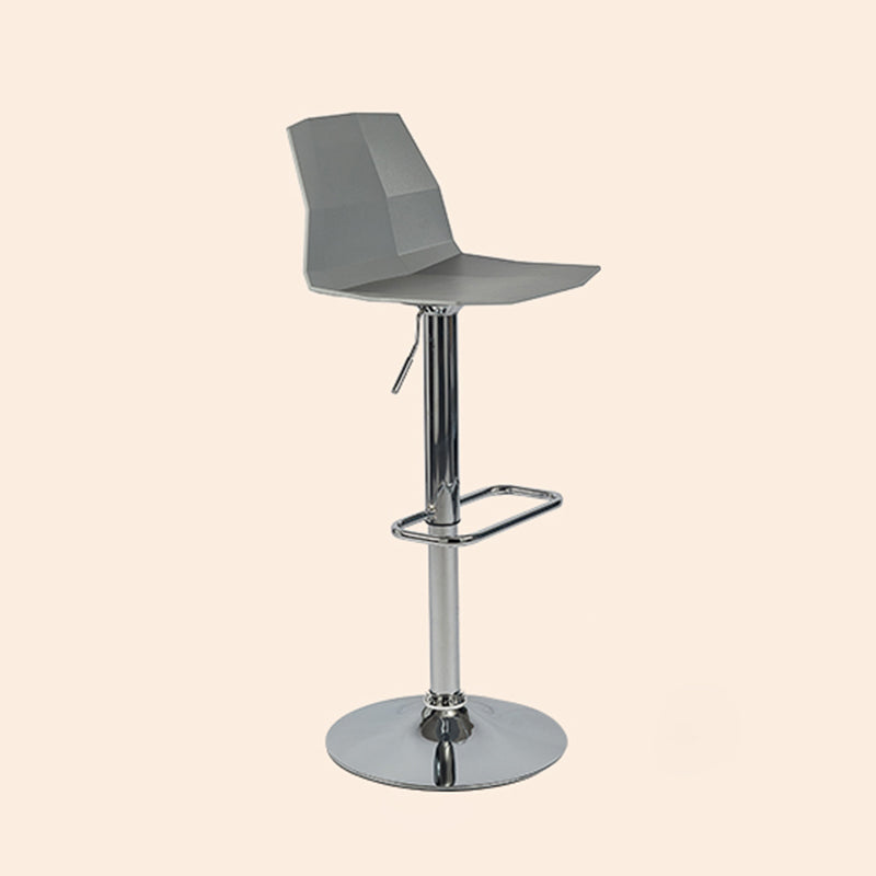 Taburete de bar ajustable de plástico estilo moderno con patas de metal