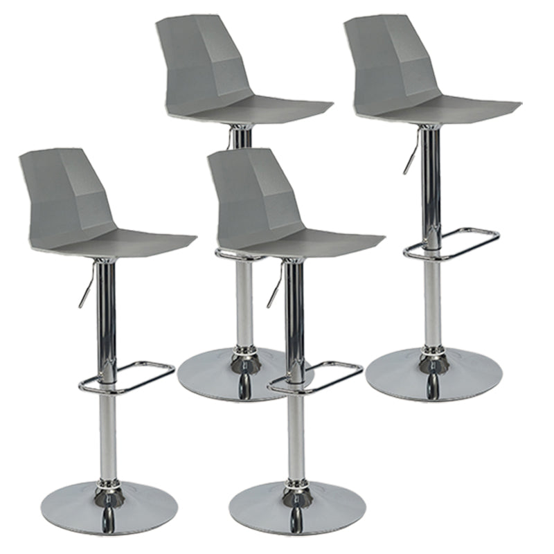 Taburete de bar ajustable de plástico estilo moderno con patas de metal