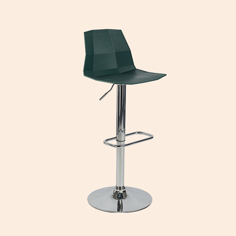 Taburete de bar ajustable de plástico estilo moderno con patas de metal
