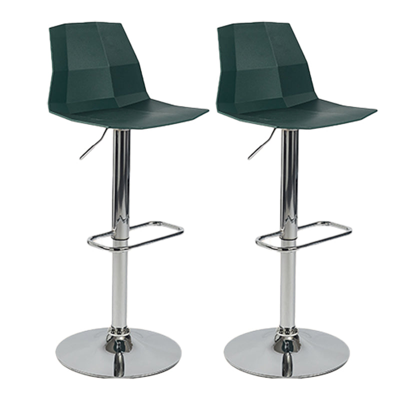 Taburete de bar ajustable de plástico estilo moderno con patas de metal