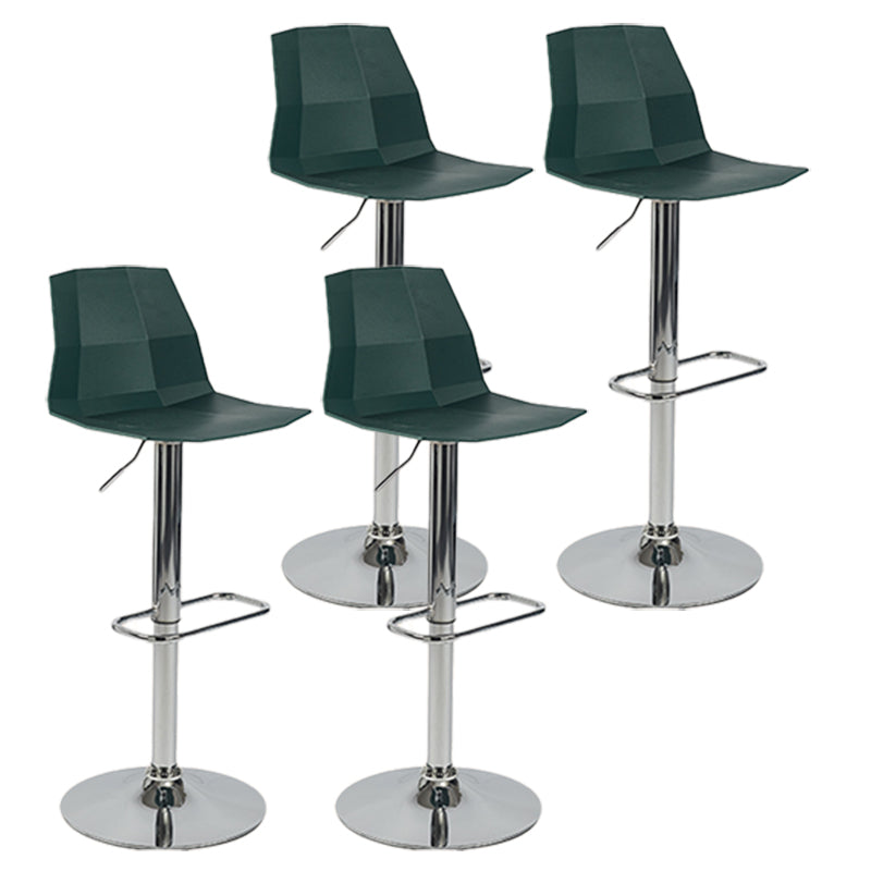 Taburete de bar ajustable de plástico estilo moderno con patas de metal