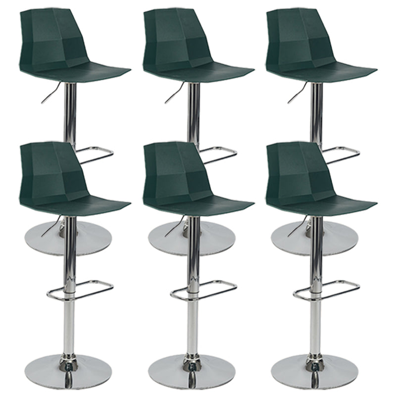 Taburete de bar ajustable de plástico estilo moderno con patas de metal