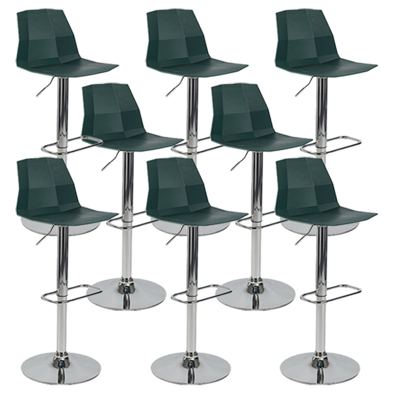 Taburete de bar ajustable de plástico estilo moderno con patas de metal