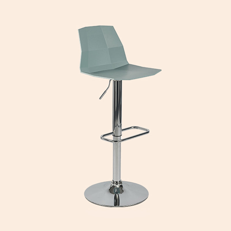 Taburete de bar ajustable de plástico estilo moderno con patas de metal