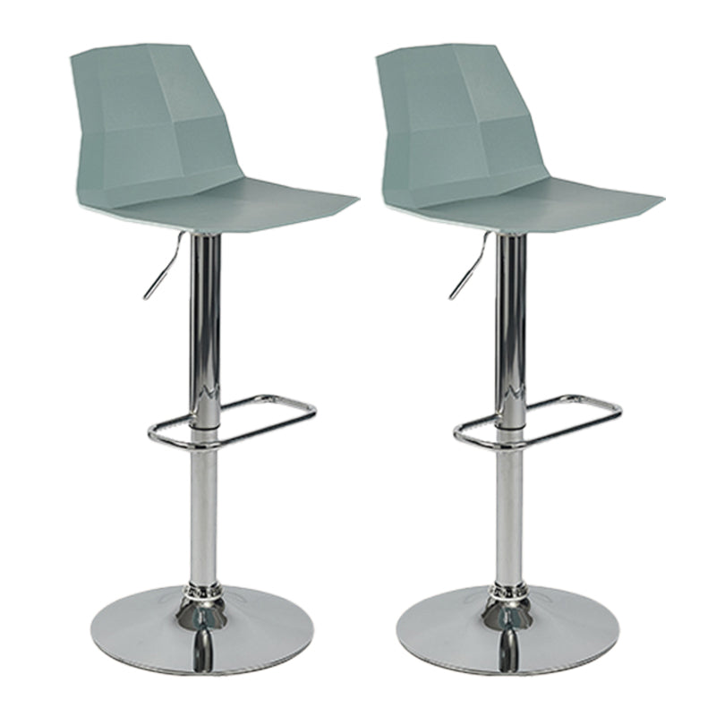 Taburete de bar ajustable de plástico estilo moderno con patas de metal