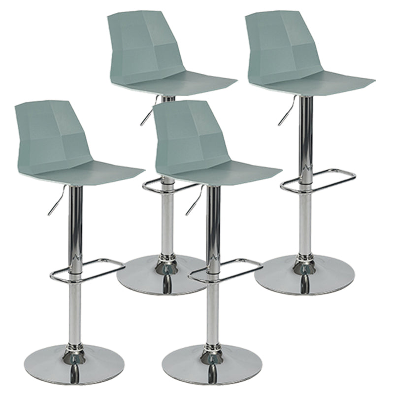 Taburete de bar ajustable de plástico estilo moderno con patas de metal