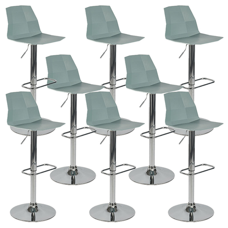 Taburete de bar ajustable de plástico estilo moderno con patas de metal