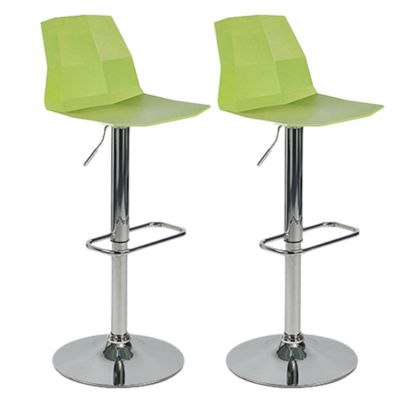 Taburete de bar ajustable de plástico estilo moderno con patas de metal