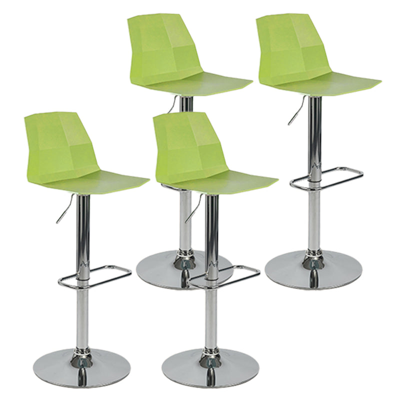 Taburete de bar ajustable de plástico estilo moderno con patas de metal