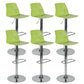Taburete de bar ajustable de plástico estilo moderno con patas de metal