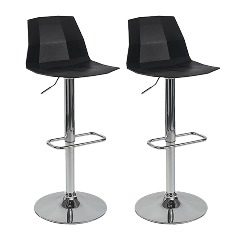 Taburete de bar ajustable de plástico estilo moderno con patas de metal