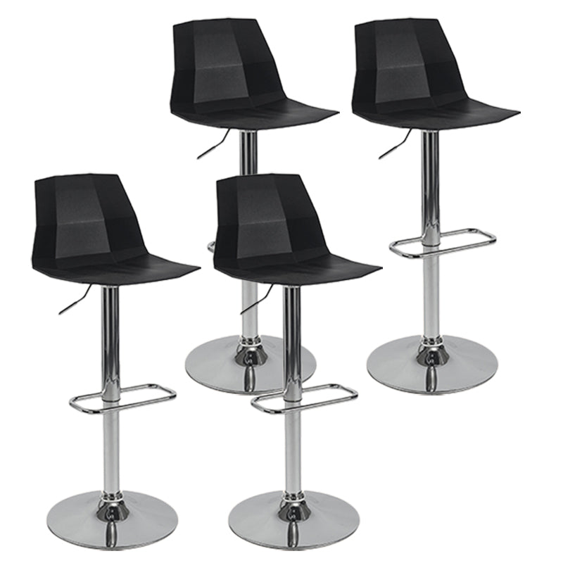 Taburete de bar ajustable de plástico estilo moderno con patas de metal