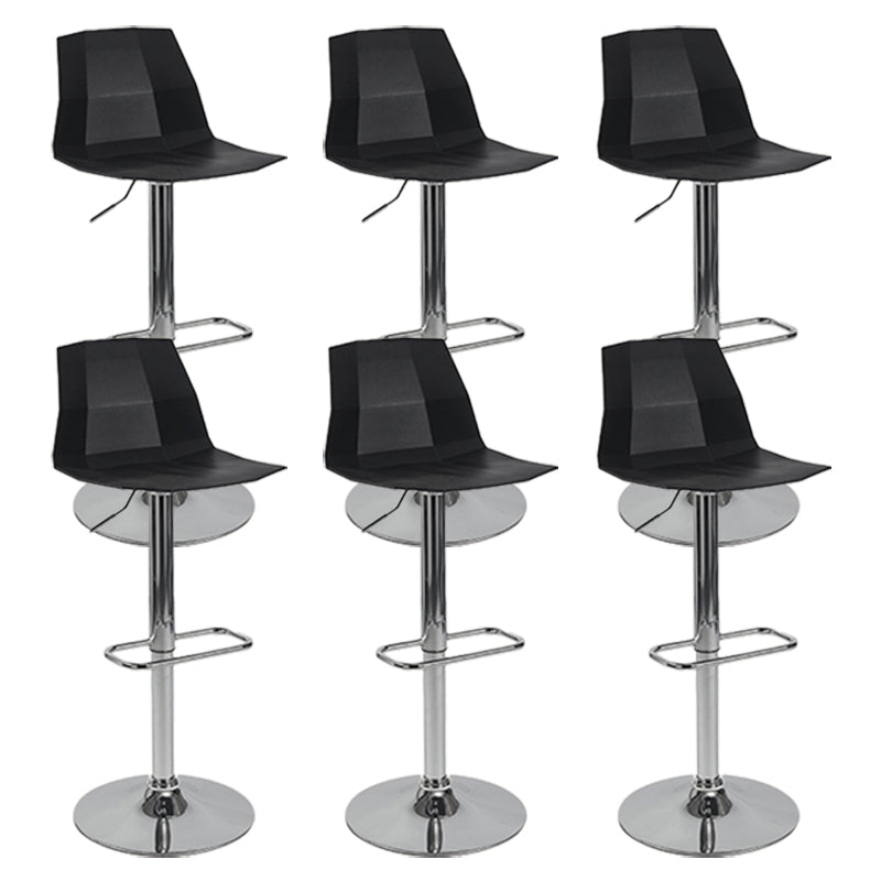 Taburete de bar ajustable de plástico estilo moderno con patas de metal