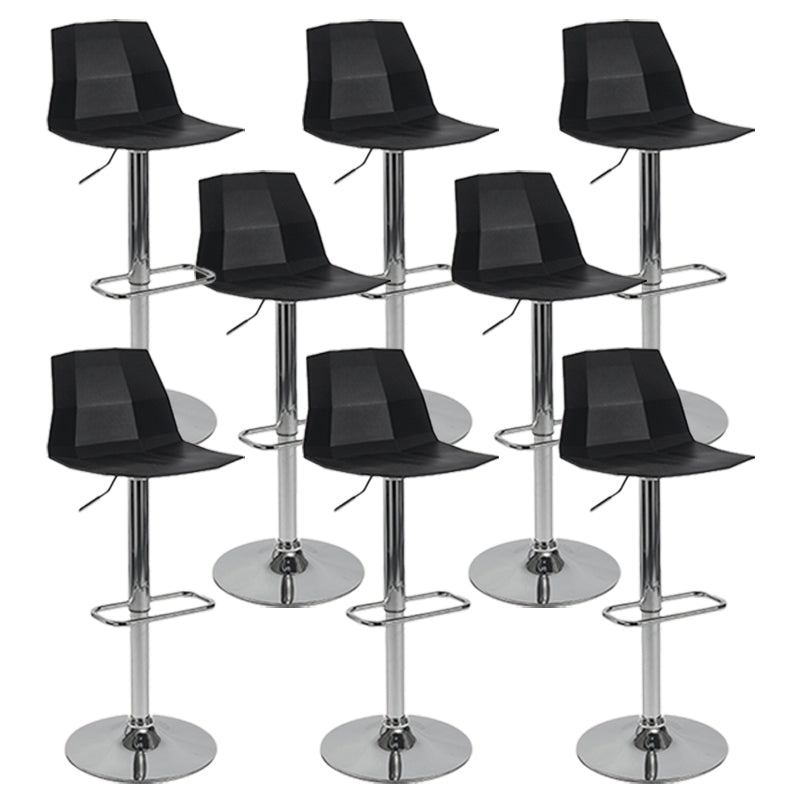 Taburete de bar ajustable de plástico estilo moderno con patas de metal
