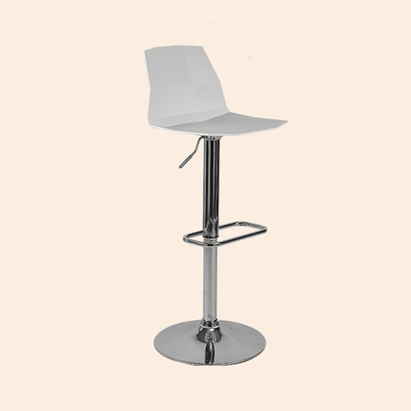 Taburete de bar ajustable de plástico estilo moderno con patas de metal