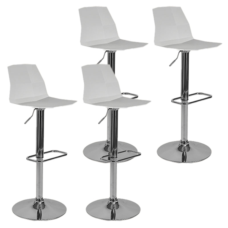 Taburete de bar ajustable de plástico estilo moderno con patas de metal