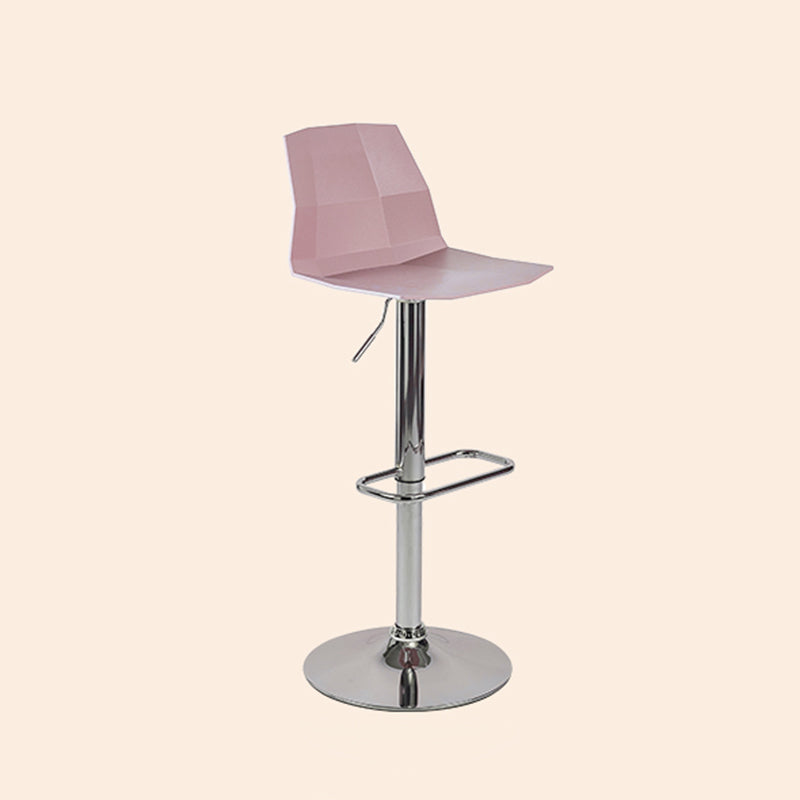 Taburete de bar ajustable de plástico estilo moderno con patas de metal