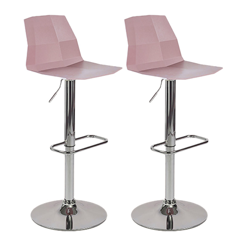 Taburete de bar ajustable de plástico estilo moderno con patas de metal