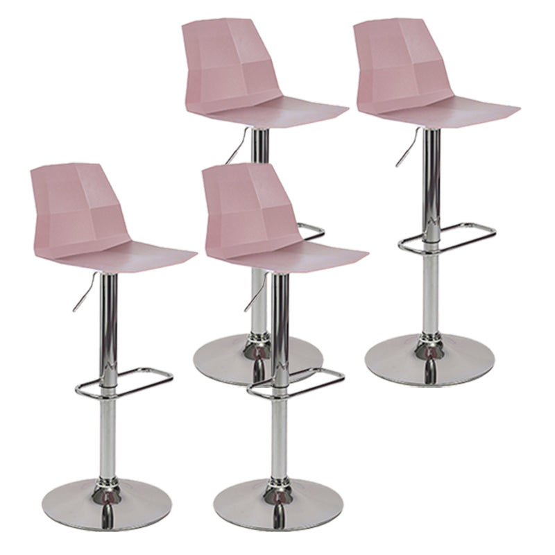 Taburete de bar ajustable de plástico estilo moderno con patas de metal