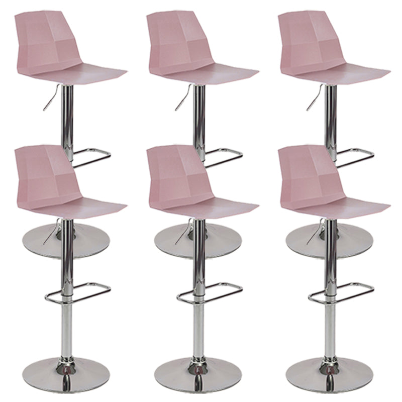 Taburete de bar ajustable de plástico estilo moderno con patas de metal