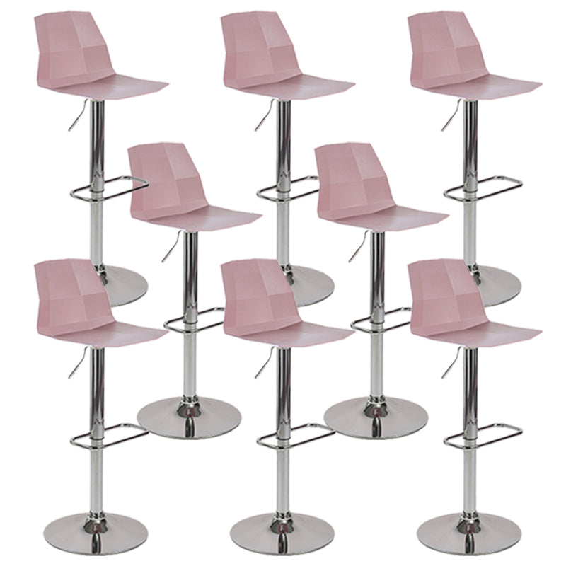 Taburete de bar ajustable de plástico estilo moderno con patas de metal