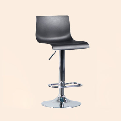 Taburete de bar ajustable de plástico estilo moderno con patas de metal