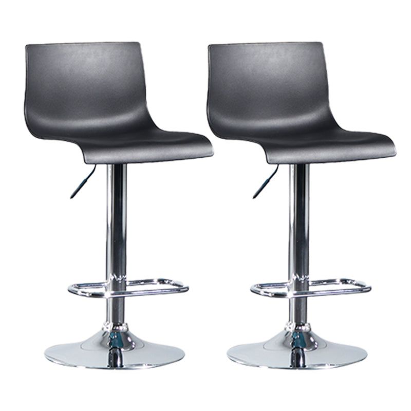 Taburete de bar ajustable de plástico estilo moderno con patas de metal