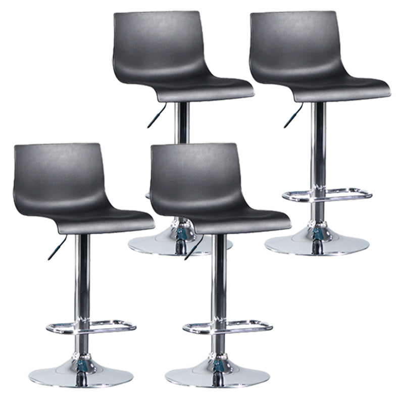 Taburete de bar ajustable de plástico estilo moderno con patas de metal