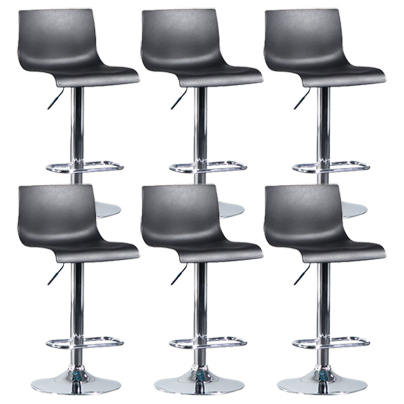 Taburete de bar ajustable de plástico estilo moderno con patas de metal