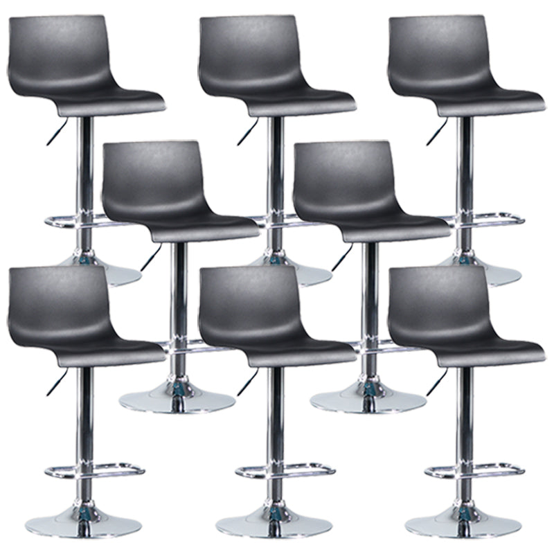 Taburete de bar ajustable de plástico estilo moderno con patas de metal