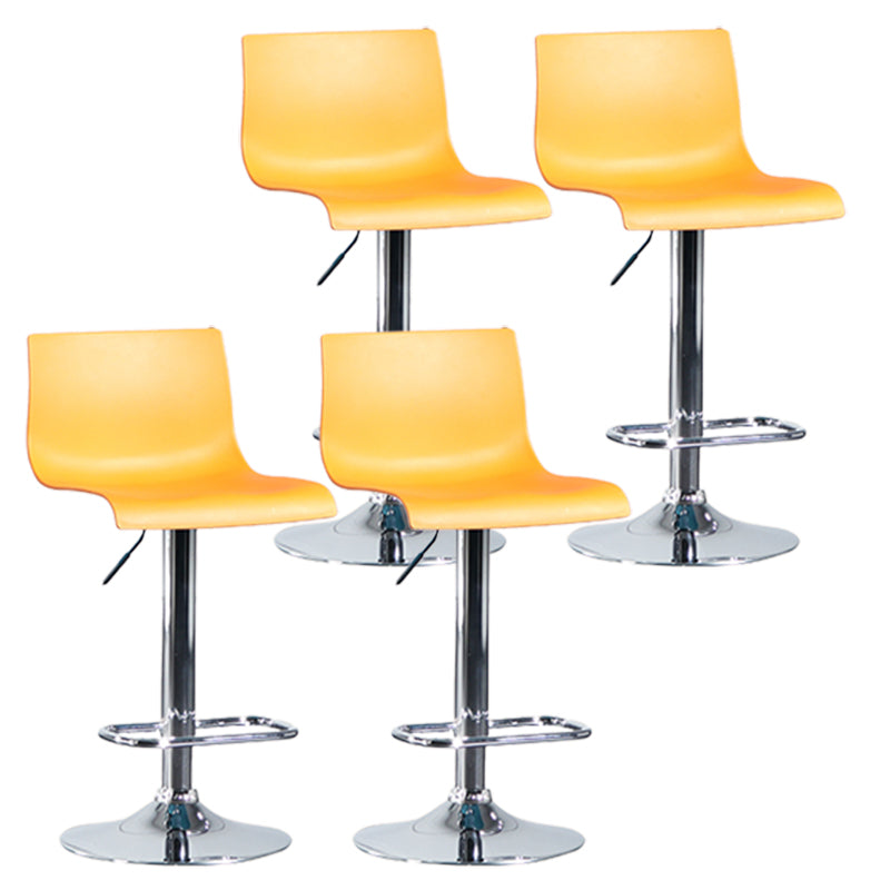 Taburete de bar ajustable de plástico estilo moderno con patas de metal