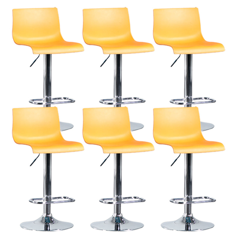 Taburete de bar ajustable de plástico estilo moderno con patas de metal