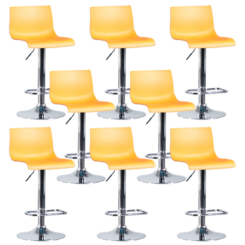 Taburete de bar ajustable de plástico estilo moderno con patas de metal
