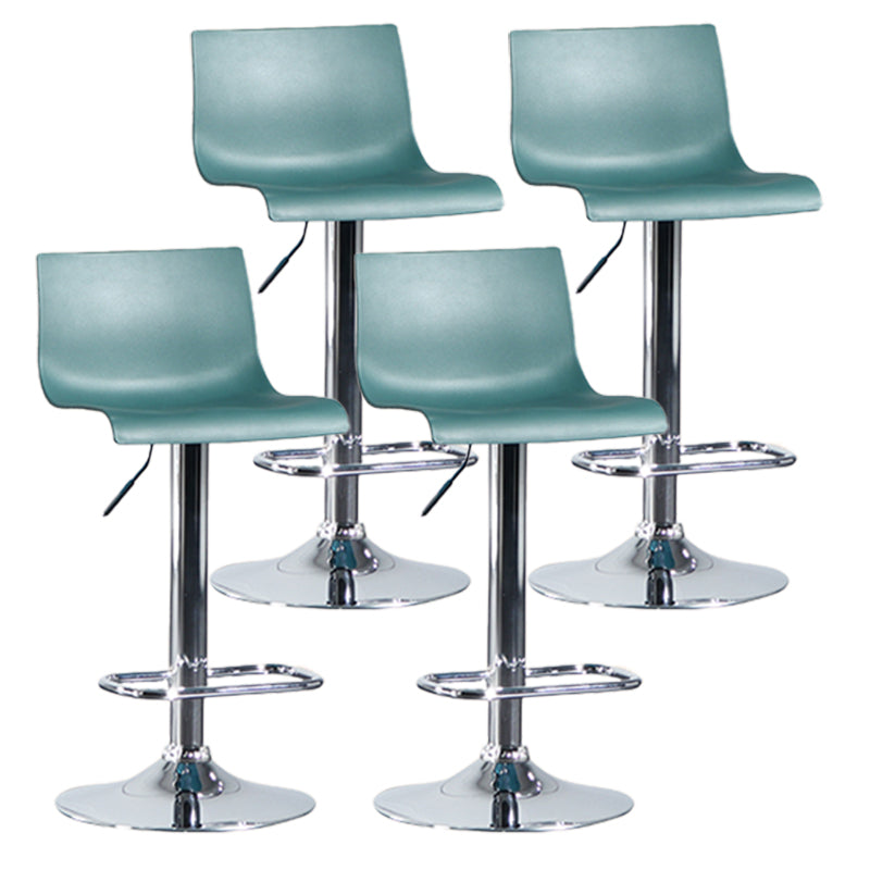 Taburete de bar ajustable de plástico estilo moderno con patas de metal