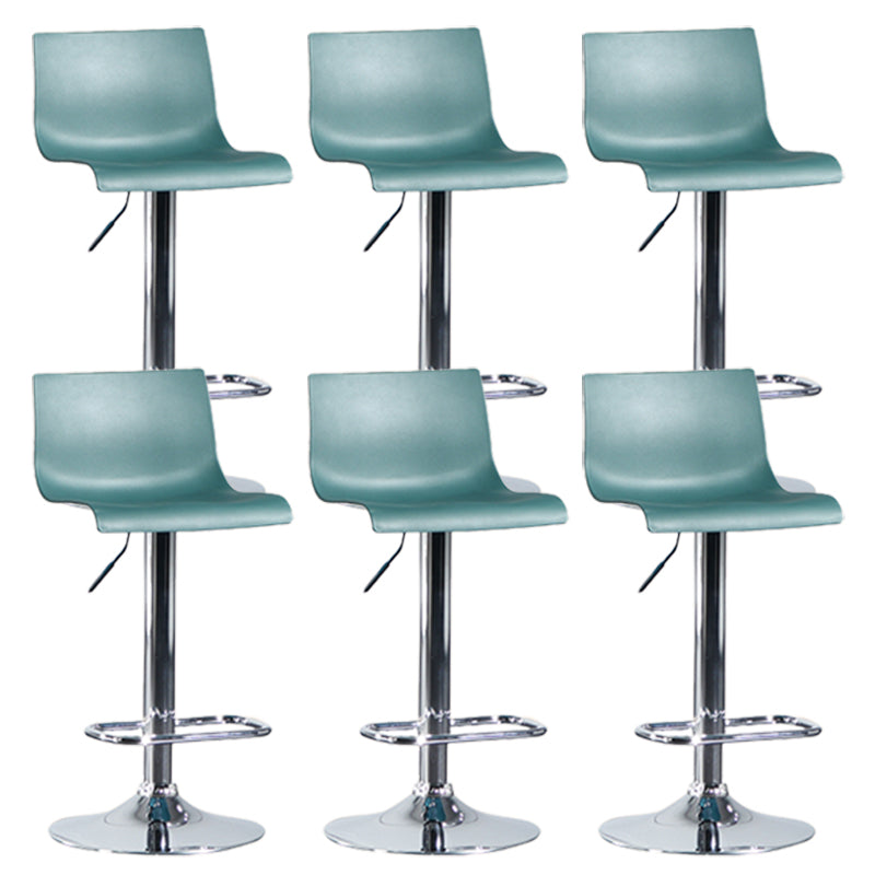 Taburete de bar ajustable de plástico estilo moderno con patas de metal