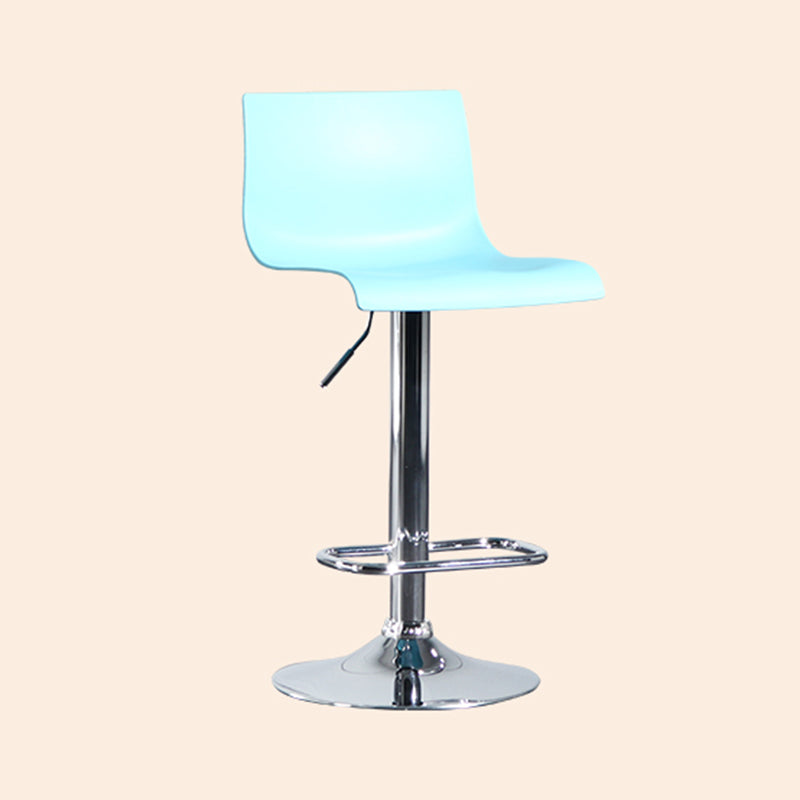 Taburete de bar ajustable de plástico estilo moderno con patas de metal