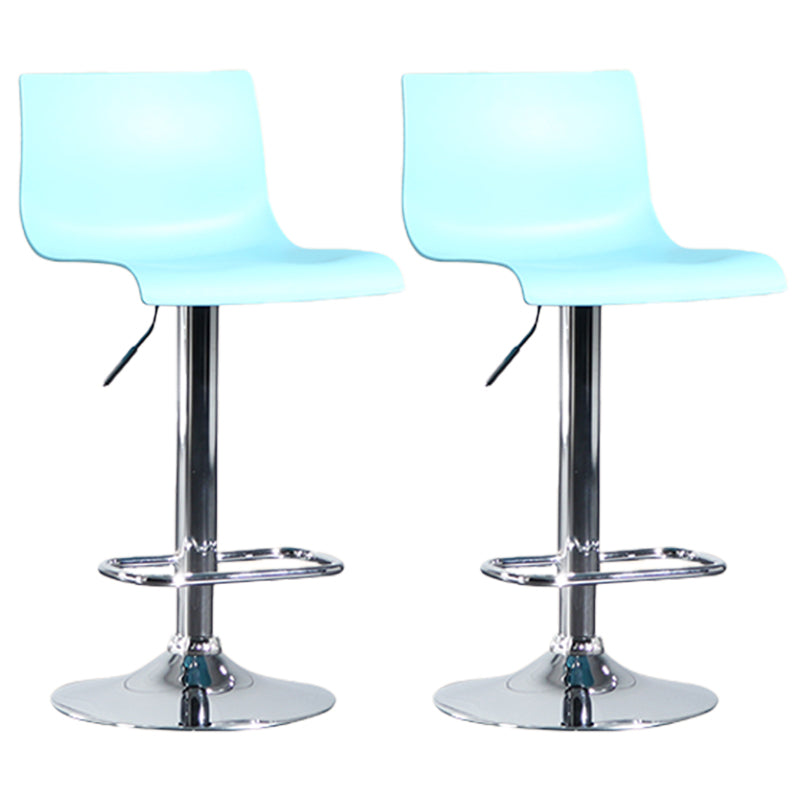 Taburete de bar ajustable de plástico estilo moderno con patas de metal