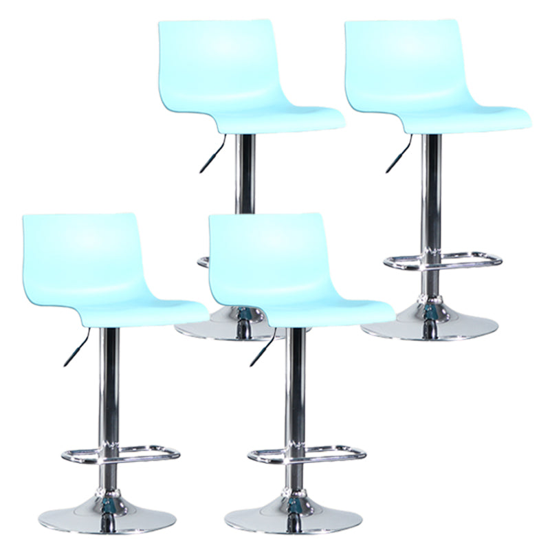 Taburete de bar ajustable de plástico estilo moderno con patas de metal