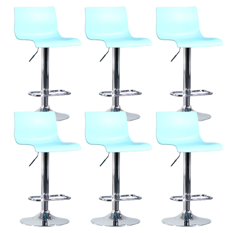 Taburete de bar ajustable de plástico estilo moderno con patas de metal