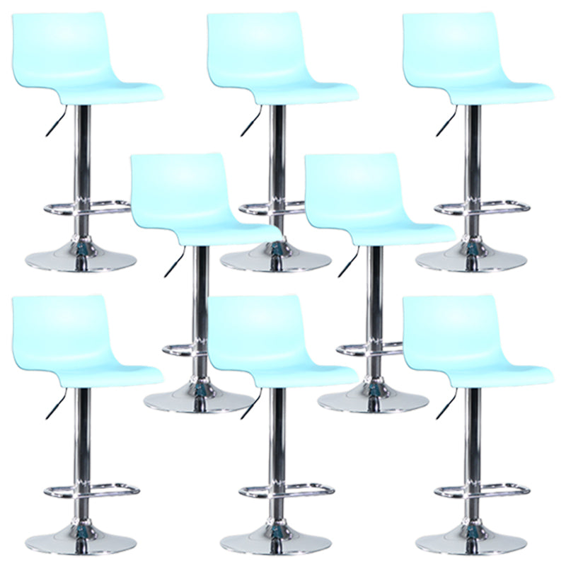 Taburete de bar ajustable de plástico estilo moderno con patas de metal