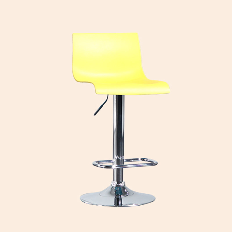 Taburete de bar ajustable de plástico estilo moderno con patas de metal